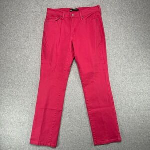 Levi's 505 Straight Leg Jeans Women Pink Cotton Blend Size 8 (29x32)